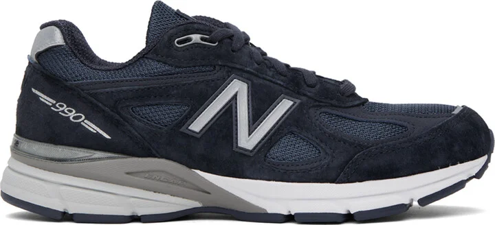New Balance Navy Made in USA 990v4 Sneakers
