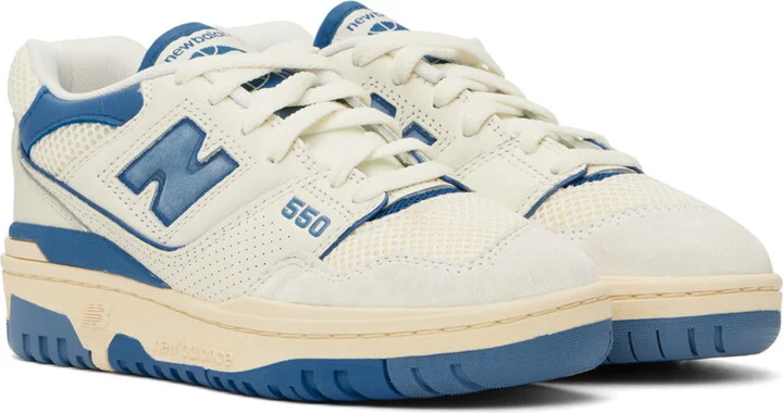 New Balance Off-White & Blue BBW550 Sneakers - Image 4