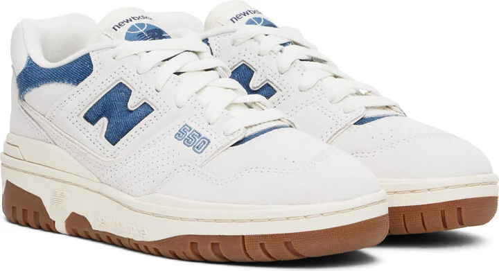 New Balance Off-White & Blue BBW550 Sneakers - Image 4