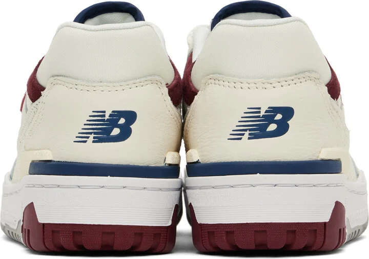 New Balance Off-White & Burgundy 550 Sneakers - Image 2