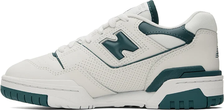 New Balance Off-White & Green 550 Sneakers - Image 3