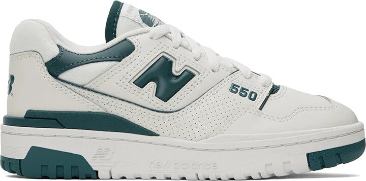 New Balance Off-White & Green 550 Sneakers