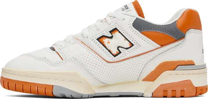 New Balance Off-White & Orange 550 Sneakers - Image 3