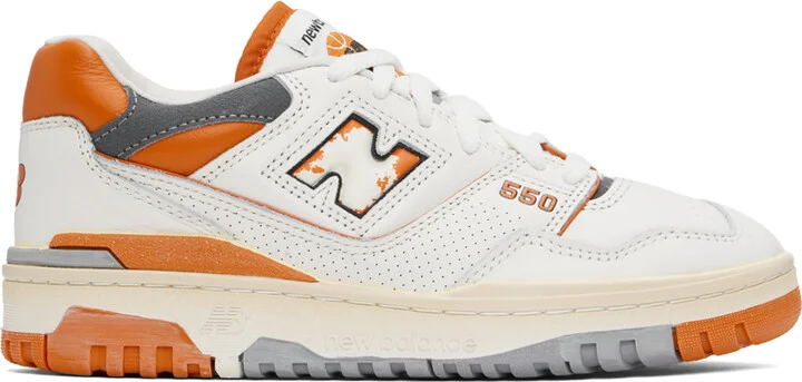 New Balance Off-White & Orange 550 Sneakers