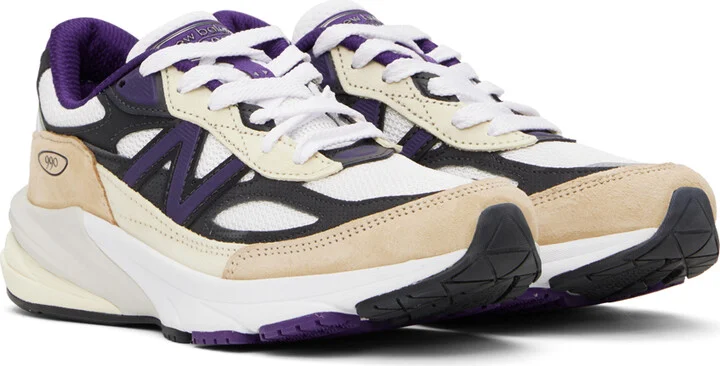 New Balance Off-White & Purple Made in USA 990v6 Sneakers - Image 4