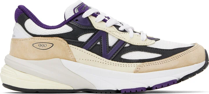 New Balance Off-White & Purple Made in USA 990v6 Sneakers
