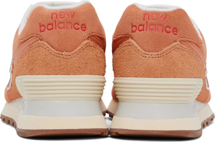 New Balance Orange 574 Sneakers - Image 2