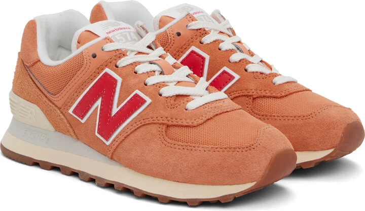 New Balance Orange 574 Sneakers - Image 4