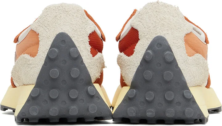 New Balance Orange & Off-White 327 Sneakers - Image 2