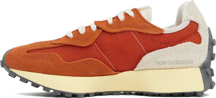 New Balance Orange & Off-White 327 Sneakers - Image 3