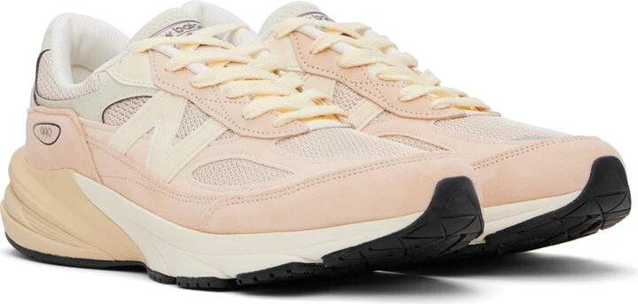 New Balance Pink & Beige 'Made in USA' 990v6 Sneakers - Image 4