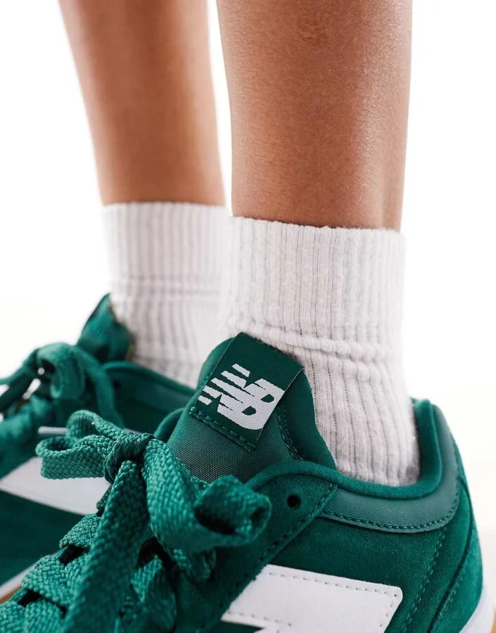 New Balance RC42 gum sole sneakers in green and white - Image 4