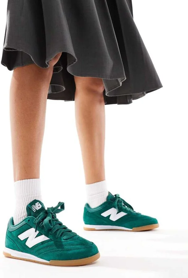 New Balance RC42 gum sole sneakers in green and white