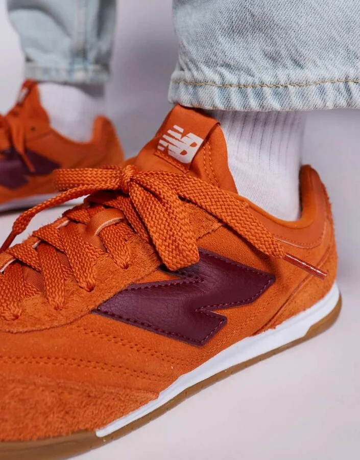 New Balance RC42 gum sole sneakers in orange and purple - Image 3