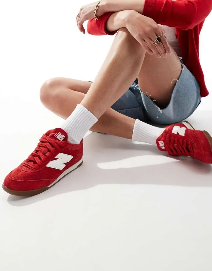 New Balance RC42 rubber sole sneakers in red and white - Exclusive to ASOS - Image 4