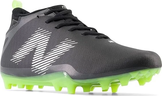 New Balance Rush V4 Mid Lacrosse Cleats Men's Shoes Black/Black : 7 D - Medium