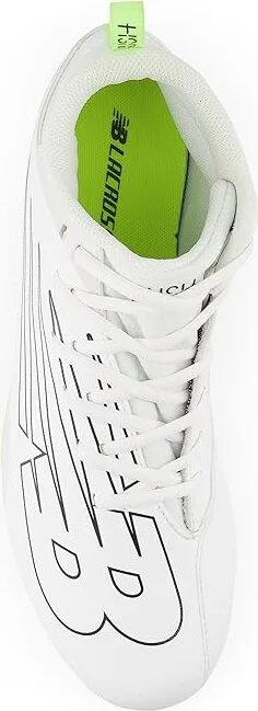 New Balance Rush V4 Mid Lacrosse Cleats Men's Shoes White/White : 8 D - Medium, Synthetic/Textile - Image 2