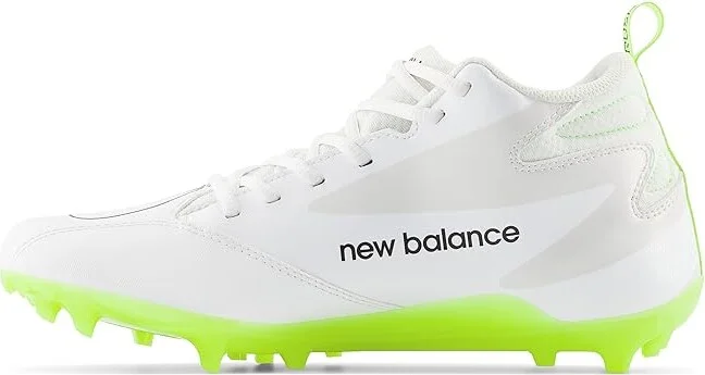 New Balance Rush V4 Mid Lacrosse Cleats Men's Shoes White/White : 8 D - Medium, Synthetic/Textile - Image 4