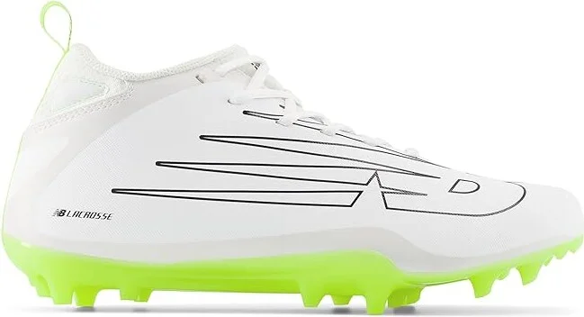 New Balance Rush V4 Mid Lacrosse Cleats Men's Shoes White/White : 8 D - Medium, Synthetic/Textile - Image 5