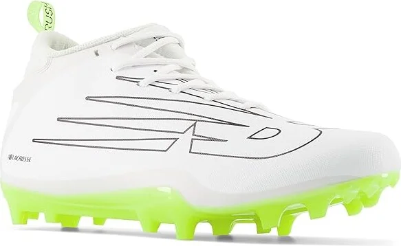 New Balance Rush V4 Mid Lacrosse Cleats Men's Shoes White/White : 8 D - Medium, Synthetic/Textile