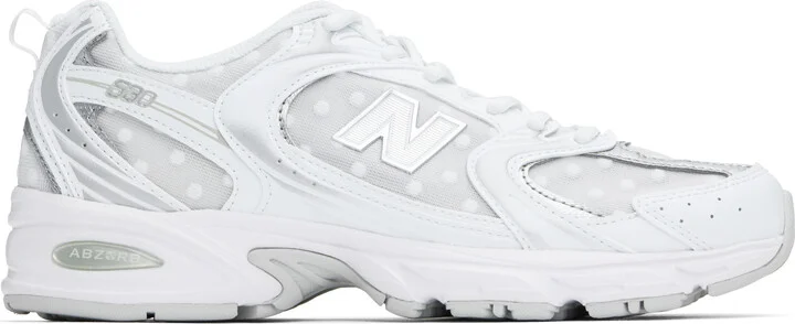 New Balance Silver & White 530 Sneakers