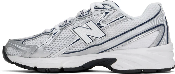 New Balance Silver & White 740 Sneakers - Image 3