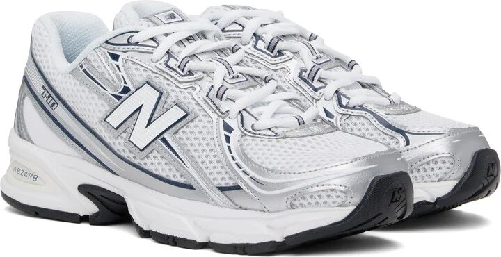 New Balance Silver & White 740 Sneakers - Image 4