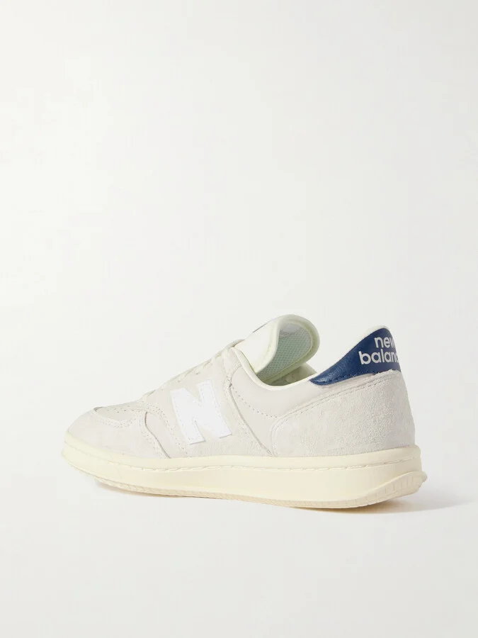 New Balance - T500 Leather-trimmed Suede And Nubuck Sneakers - Off-white - Image 3