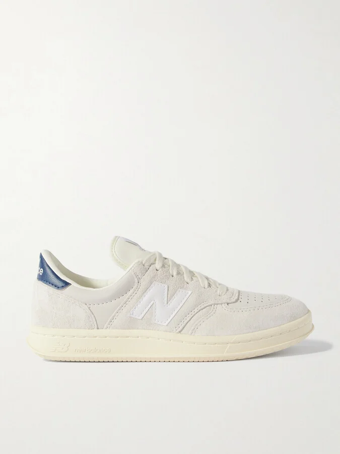 New Balance - T500 Leather-trimmed Suede And Nubuck Sneakers - Off-white