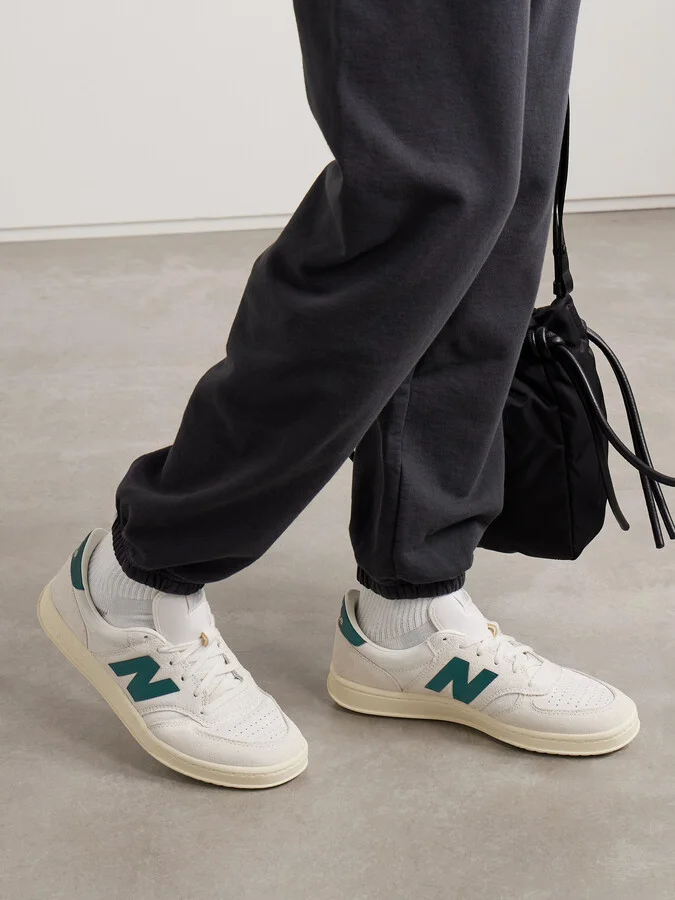 New Balance - T500 Leather-trimmed Suede Sneakers - White - Image 2