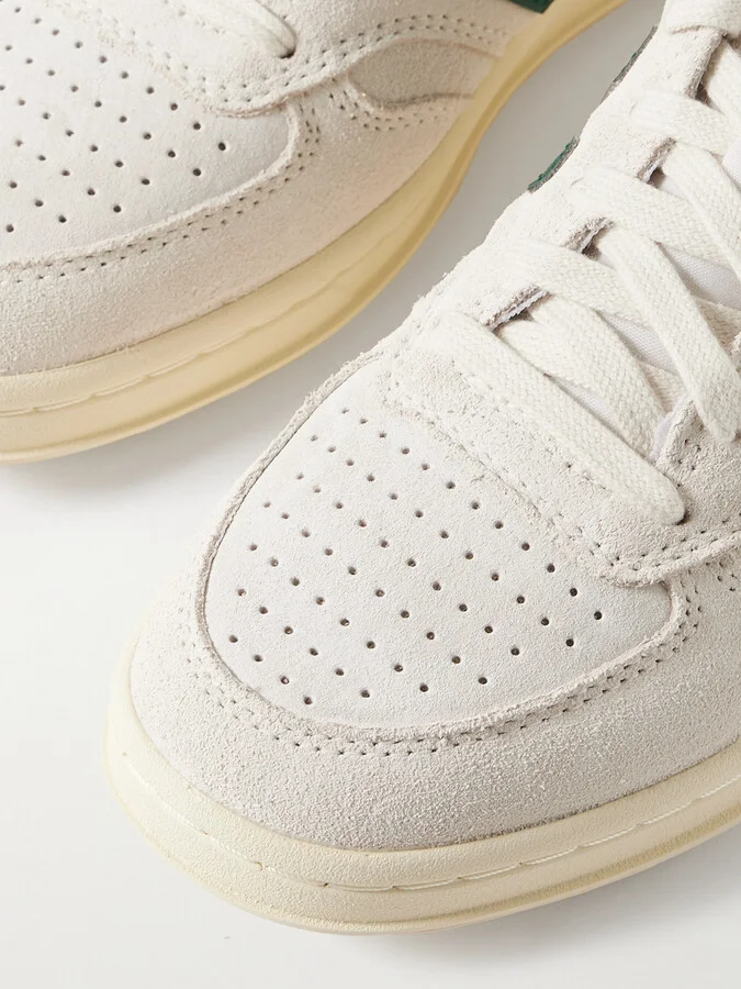 New Balance - T500 Leather-trimmed Suede Sneakers - White - Image 4