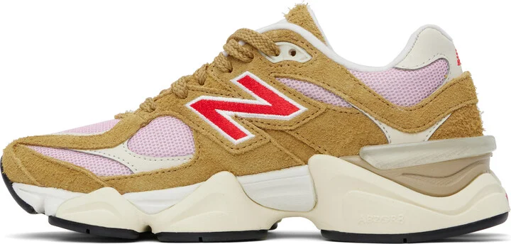 New Balance Tan & Pink 9060 Sneakers - Image 3