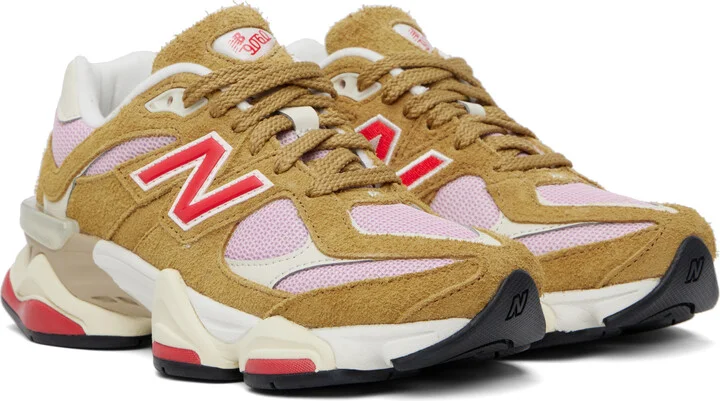 New Balance Tan & Pink 9060 Sneakers - Image 4