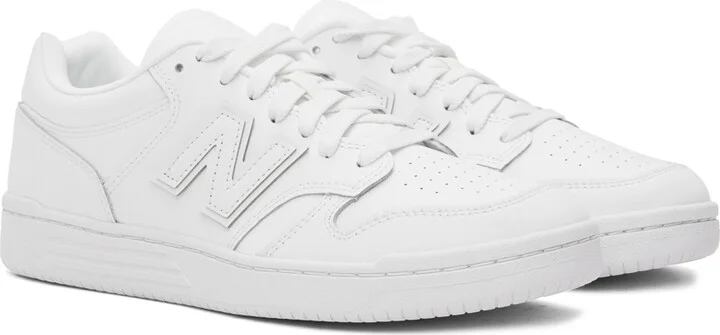 New Balance White 480 Sneakers - Image 4