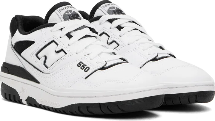 New Balance White BB550 Sneakers - Image 4