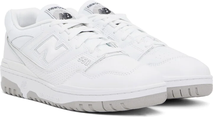 New Balance White BB550 Sneakers - Image 4