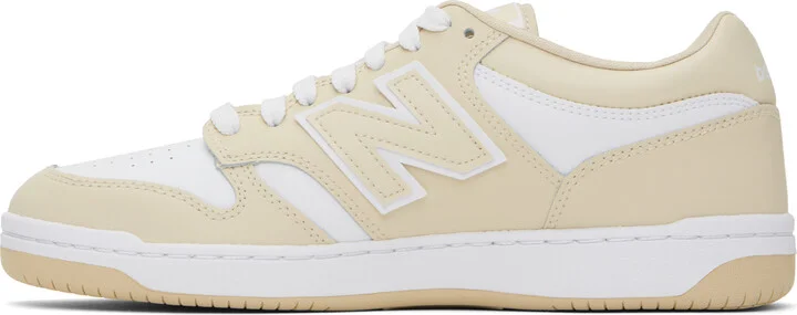 New Balance White & Beige 480 Sneakers - Image 3