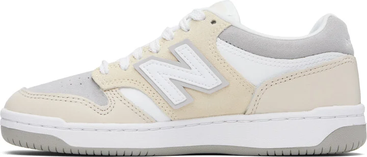 New Balance White & Beige 480 Sneakers - Image 3