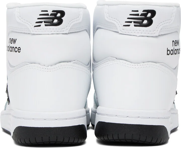 New Balance White & Black 480 High Sneakers - Image 2