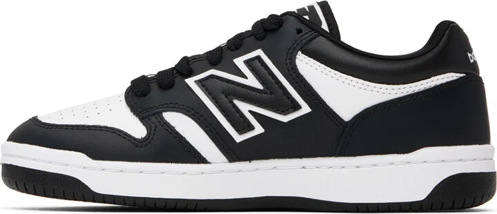New Balance White & Black 480 Sneakers - Image 3