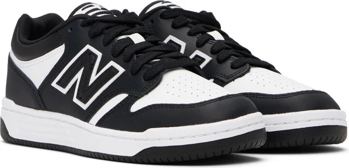 New Balance White & Black 480 Sneakers - Image 4