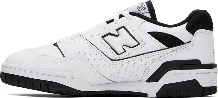 New Balance White & Black BB550 Sneakers - Image 3