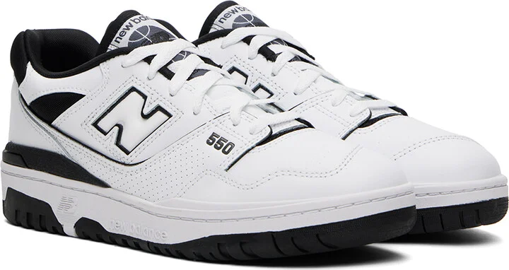 New Balance White & Black BB550 Sneakers - Image 4