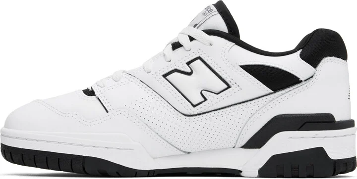 New Balance White & Black BB550 Sneakers - Image 3