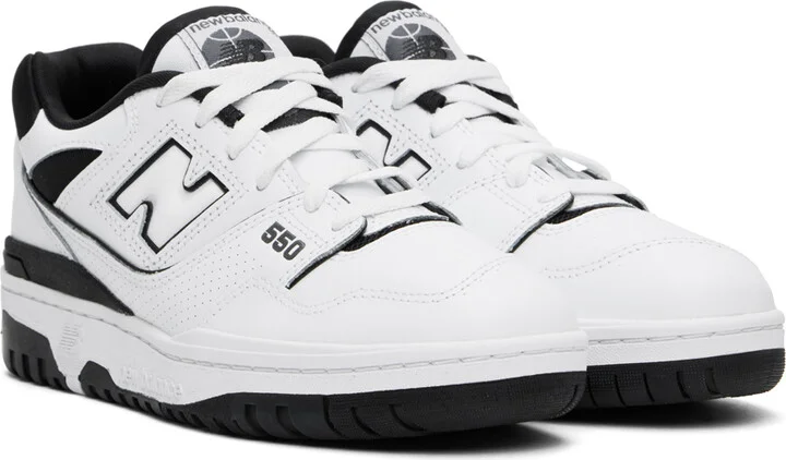 New Balance White & Black BB550 Sneakers - Image 4