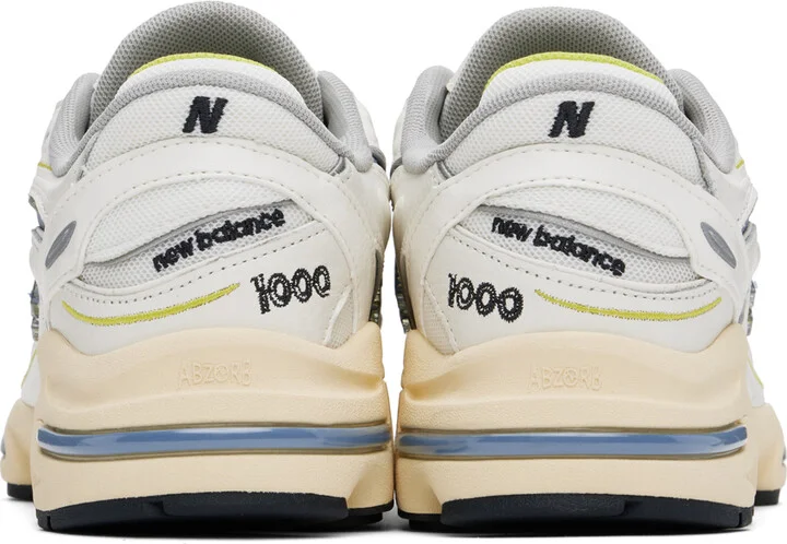 New Balance White & Blue 1000 Sneakers - Image 2