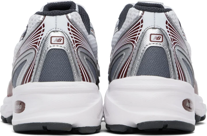 New Balance White & Burgundy 740 Sneakers - Image 2