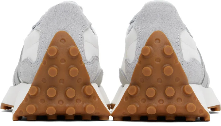 New Balance White & Gray 327 Sneakers - Image 2