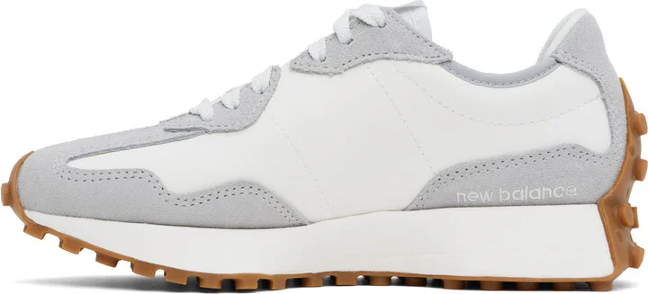New Balance White & Gray 327 Sneakers - Image 3