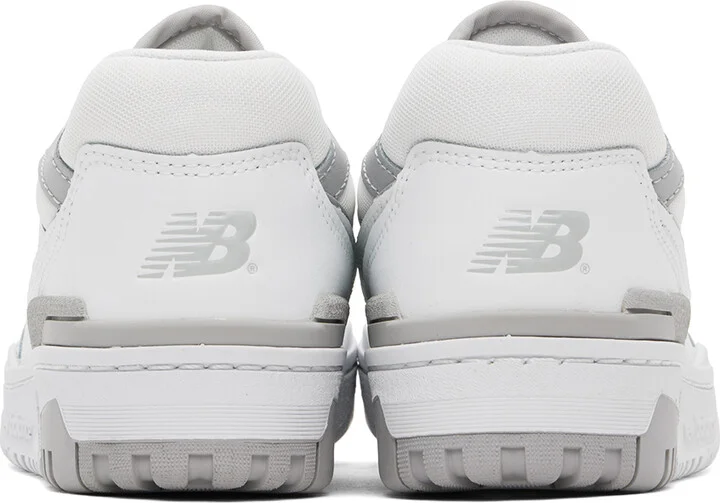 New Balance White & Gray 550 Sneakers - Image 2